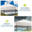 Abri de soleil blanc commercial robuste résistant à l'eau 10 x 10 pi avec 3 hauteurs réglables, idéal pour les événements, les fêtes et le camping-123402985