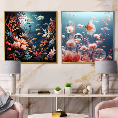 Ensemble de 2 décorations murales Underwater