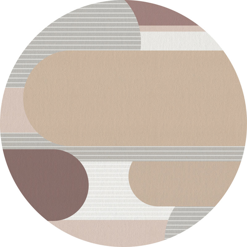 Izzy Abstract Vinyl Machine Printed Area Rug, Round 150cm