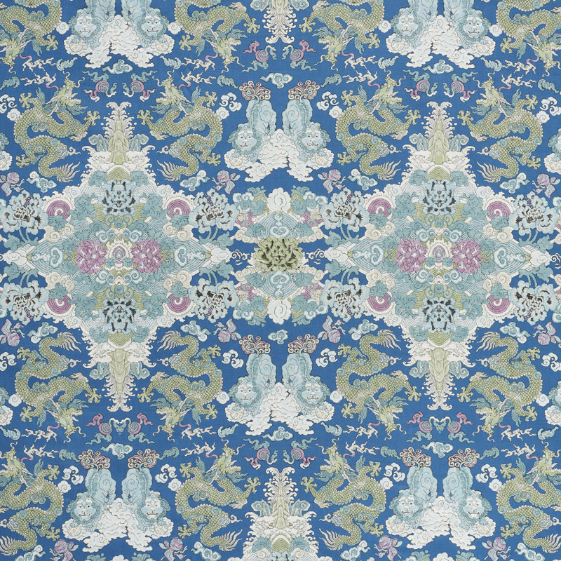 Magic Mountain Dragon Fabric, Blue