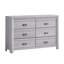 Commode large 6 tiroirs, poignées en coupelle Laide