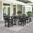 7-piece Patio Dining Table Set, Hdpe Outdoor Furniture Set With Umbrella Hole-1912801071
