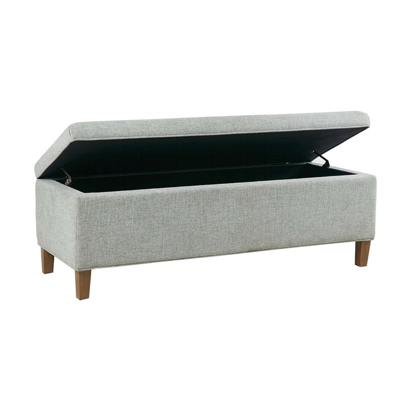 Cadenville Polyester Upholstered Storage Bench, Gray