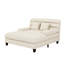 Méridienne 57,1 po, canapé-lit rembourré en chenille avec dossier réglable et bande lumineuse à DEL 57,1 po-800998889