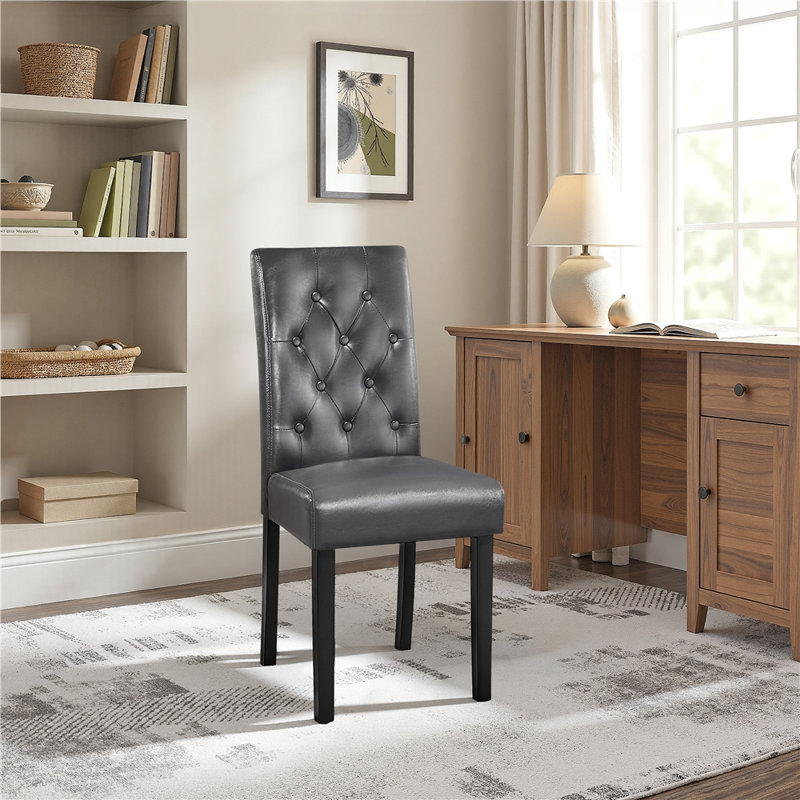 Clintock Tufted Upholstered Dining Chair, Gray