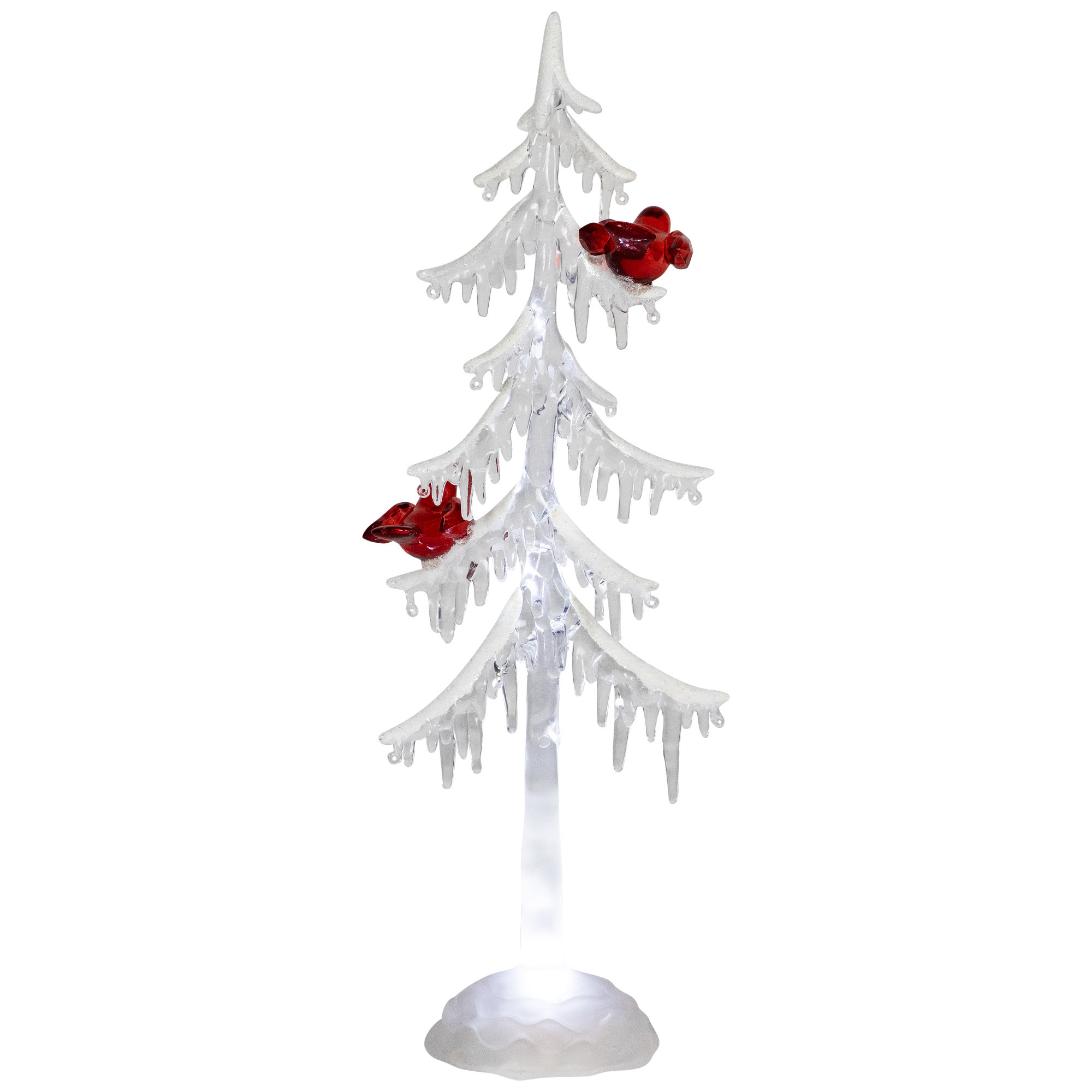 Northlight Seasonal LED Lighted Acrylic Icicle Tree With Cardinals ...