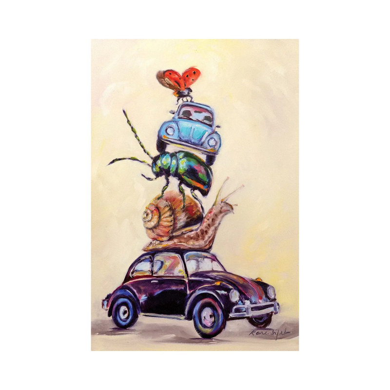 Slug Bugs by Karen Weber - Wrapped Canvas Painting, 66.04 cm H x 45.72 cm W x 3.175 cm D