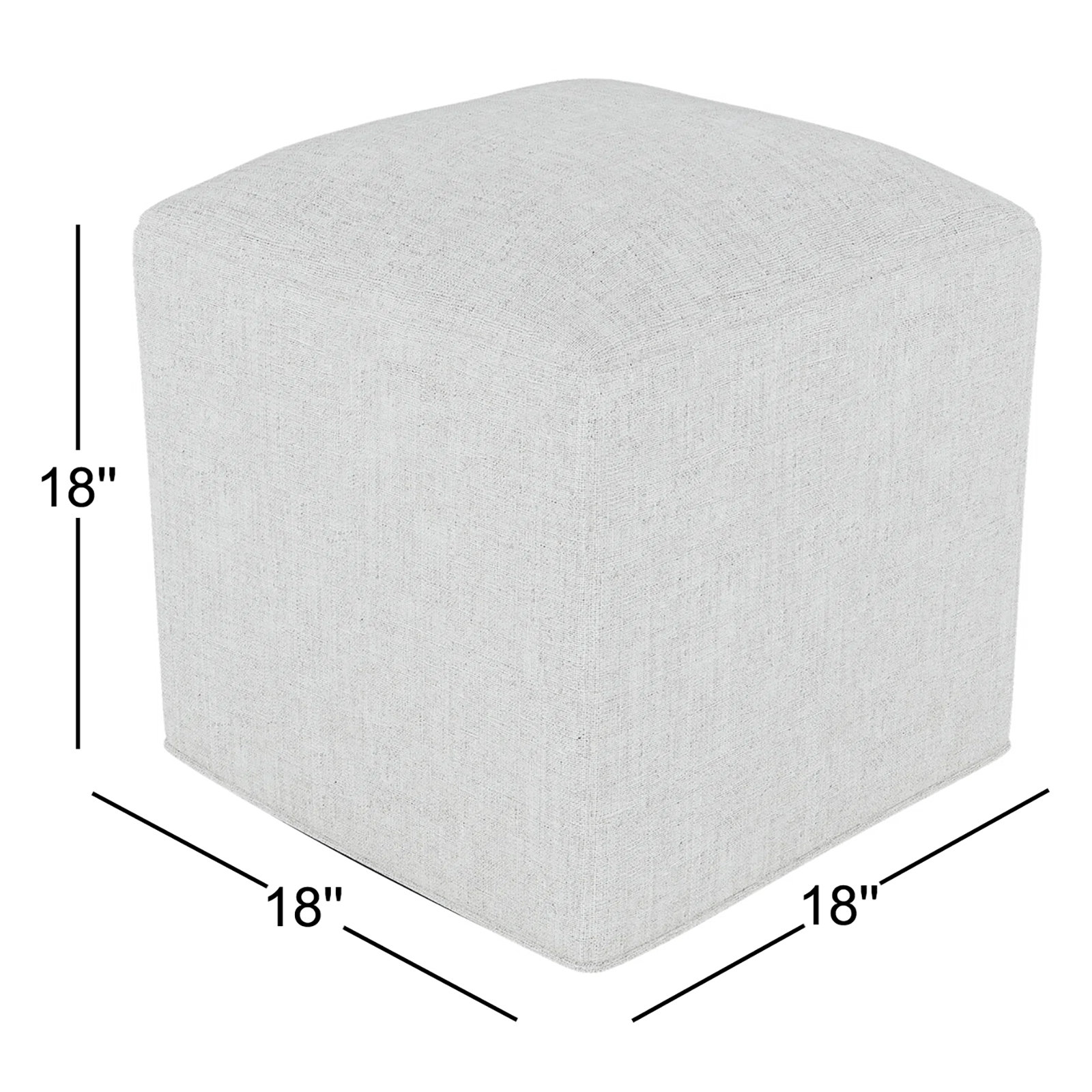Praia Sunbrella® Upholstered 18" Outdoor Cube, Canvas White Sunbrella® Canvas