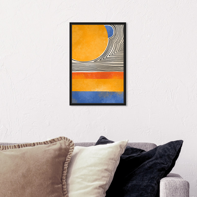 "Sun Is Reflection" par Oliver Gal - cadre flottant, impression sur toile, Noir, H 16 po x l 11 po x P 1,75 po