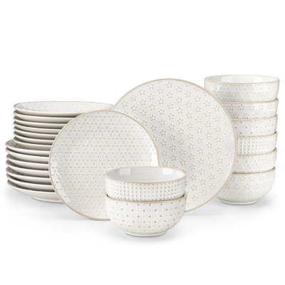 24 Piece Stoneware Dinnerware Set - Service for 8 