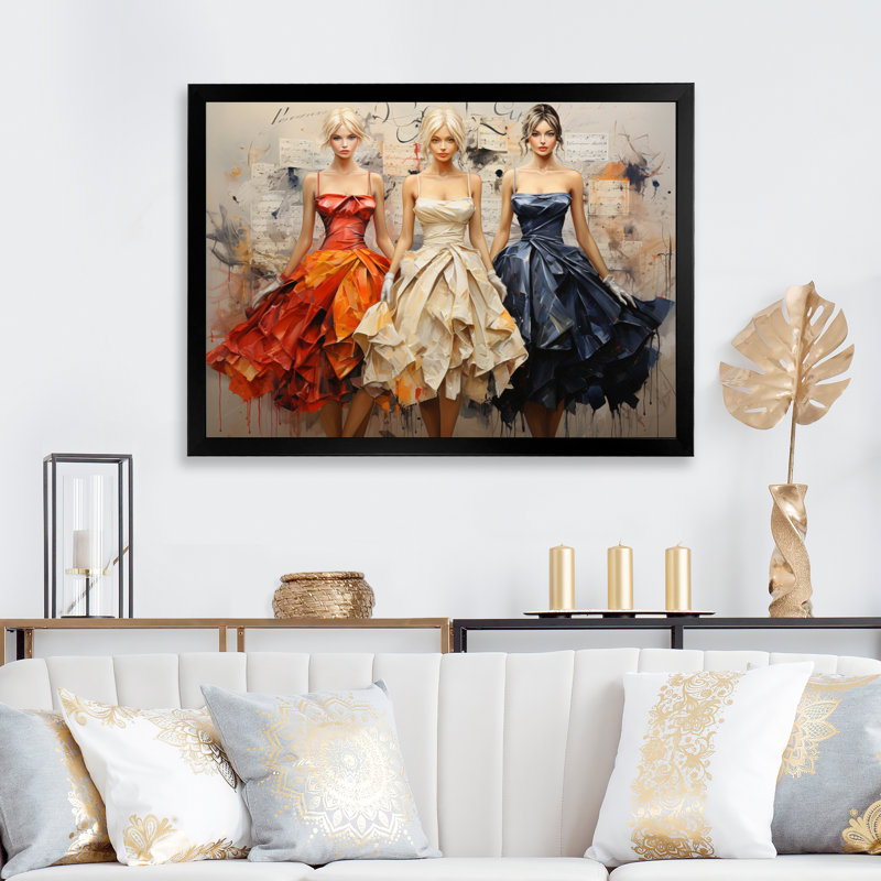 Women Women Luxury Elegance sur toile, H 16 po x l 32 po x P 1 po, Cadre photo noir
