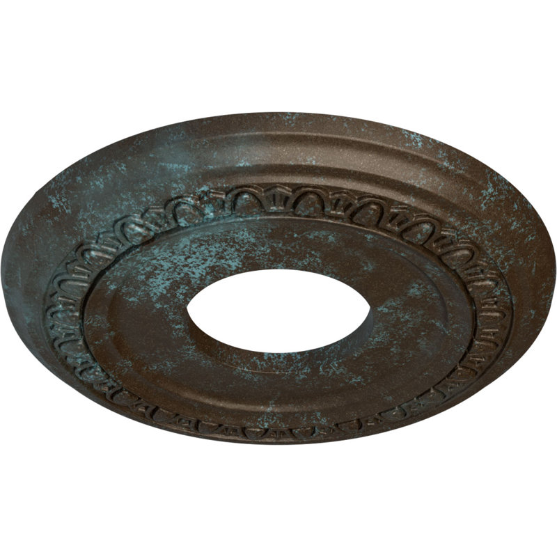 Médaillon de plafond l 12,25 po x P 1,125 po Jackson, Patine bleue bronze