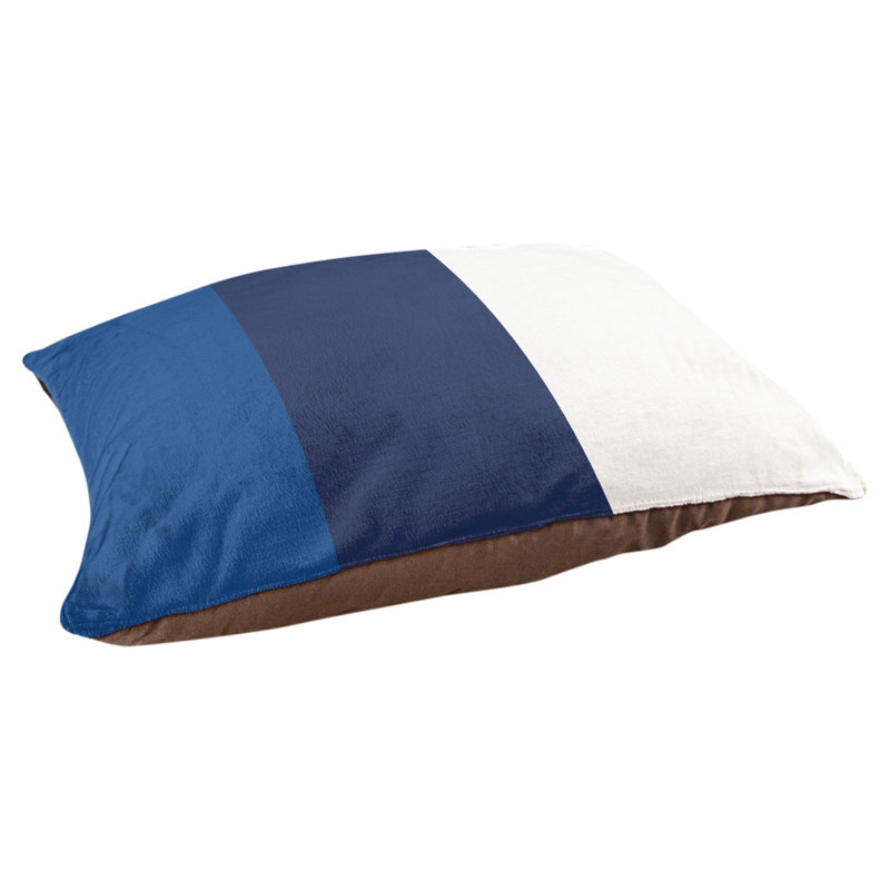 Coussin Toronto, Moyen (L 18 po x l 28 po), Bleu royal / bleu marine / blanc