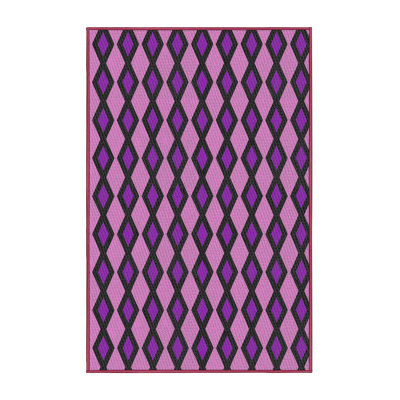 Tapis rose/mauve à motifs