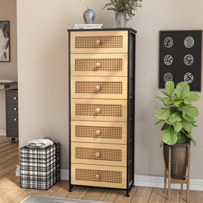 7 - Drawer Dresser, Black/Nature