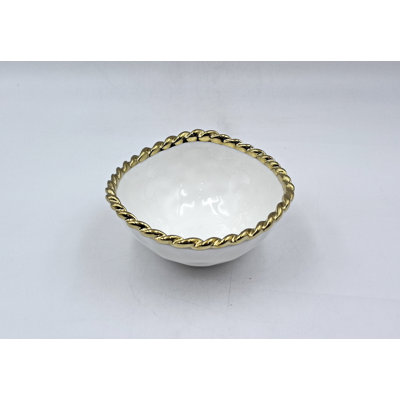 5.25" Ceramic Rope Small Snack Bowl