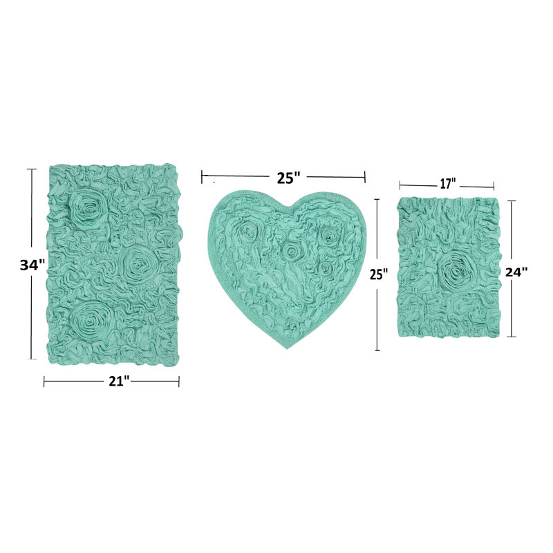 Tapis pour salle de bain Hamish, Turquoise