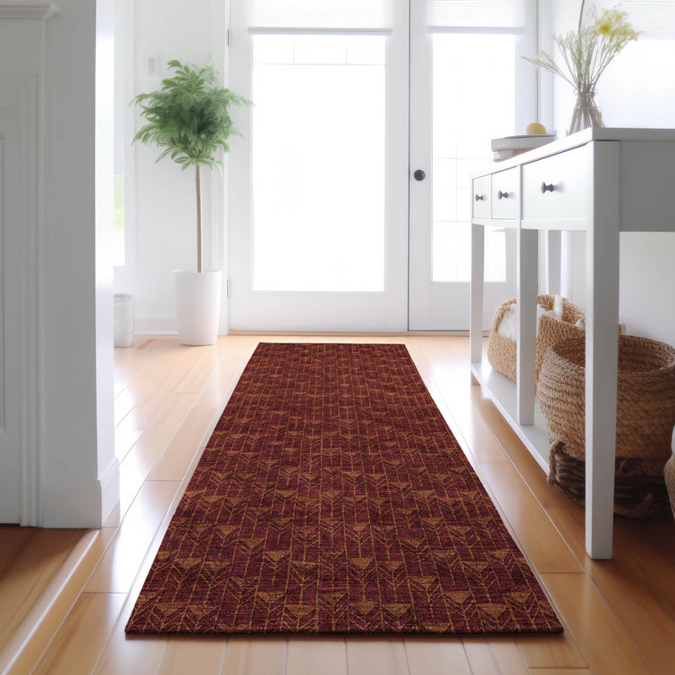 Premium Machine Washable Cerrito AMF514 Burgundy Rug
