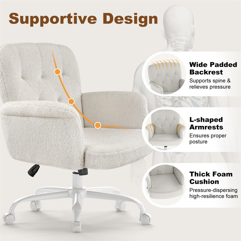 Office Chair, White, White