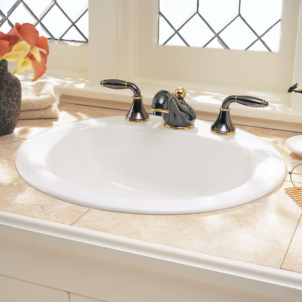 Rondalyn Ceramic Circular Drop-In Bathroom Sink with Overflow American Standard 