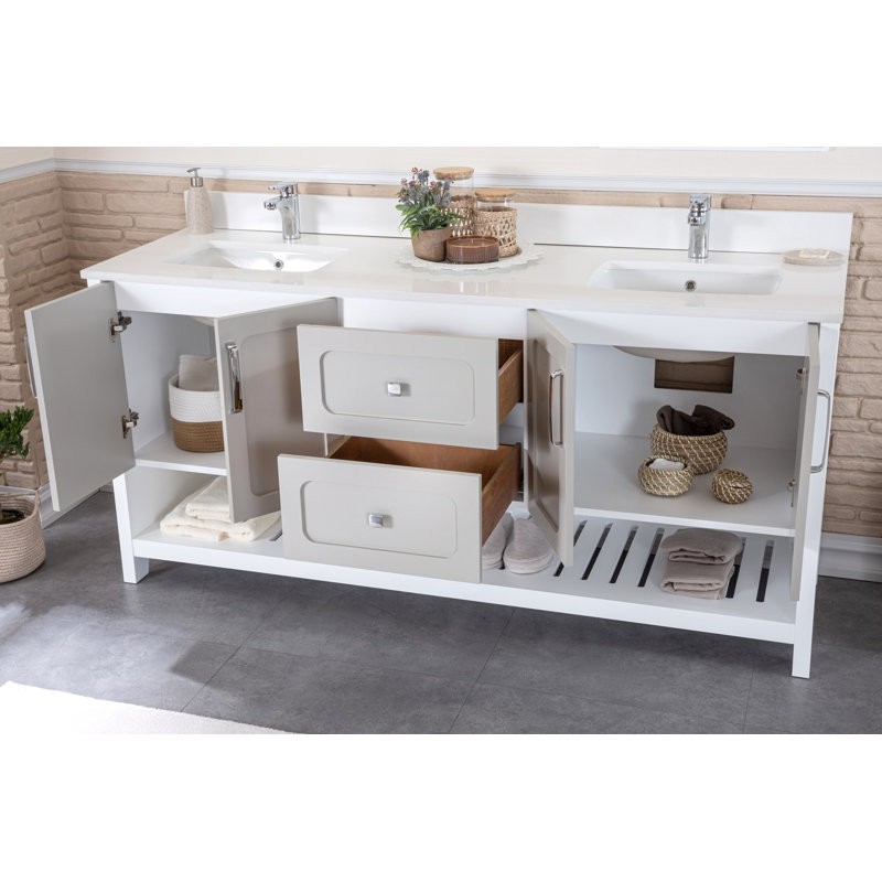 Meuble-lavabo double standard autoportant Cinamon 1800mm, gris