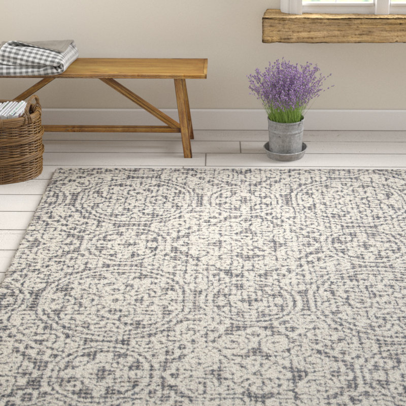 Sulema Hand Tufted Wool Ikat Rug, Rectangle 5' x 8'