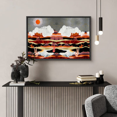 «Red Marble Effect Desert Canyon Abstract Wilderness Illustration Modern Art Rustic Scenic Colorful» sur toile