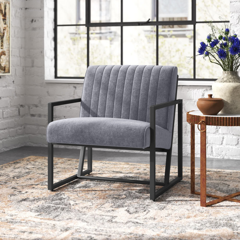 Fauteuil Everdeen, Tissu gris, Black