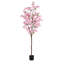 Cerisier rose artificiel Albee en pot noir, faux arbre de souhait pour la décoration intérieure-783698626