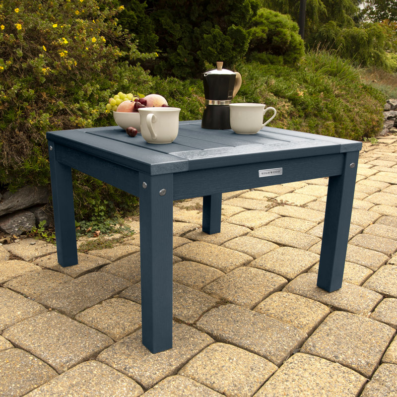 Chaise Adirondack en plastique avec table Anette, Bleu fédéral