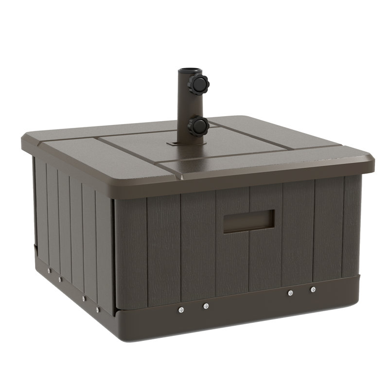 Table porte-parapluies d'une capacité de 175 lb, 31 po, brun, avec roulettes et poignées pour une utilisation dans une table d'extérieur de jardin avec 31 fonctions, remplissable, roues, boîte à fleurs à embout brun