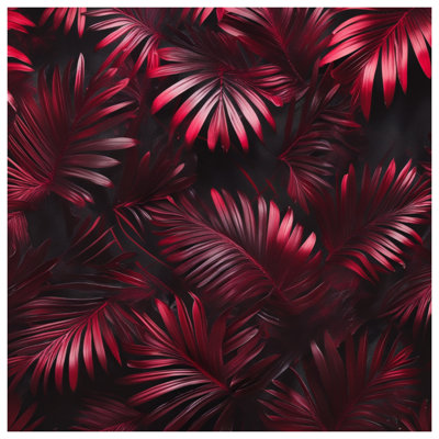 Red Palm Leaves Bedding Palm Bedspread Nature