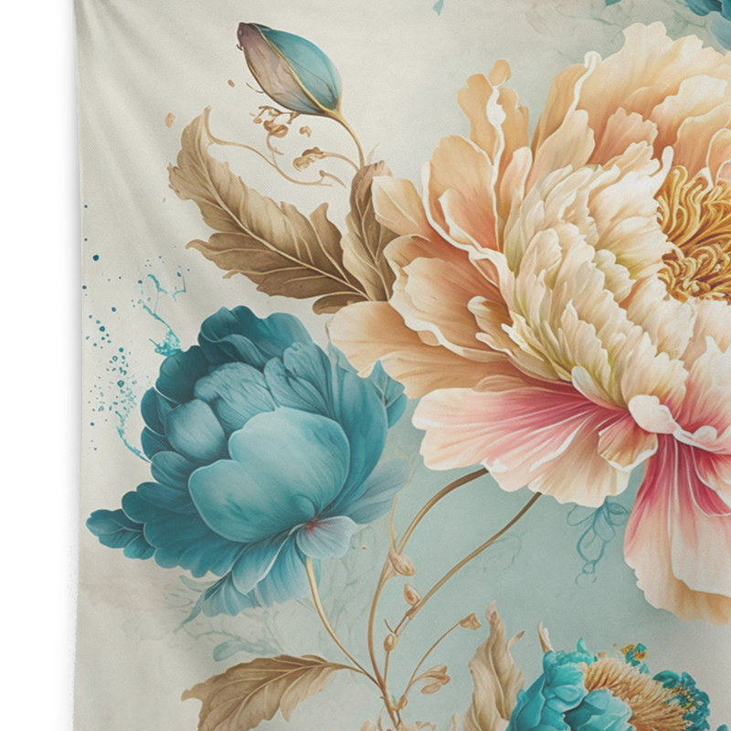 Tapisserie florale en polyester IV, H 50 po x l 60 po