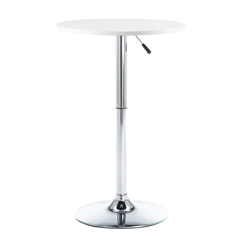 Table de salle à manger à hauteur de comptoir Bushrah, Blanc, Argent argent