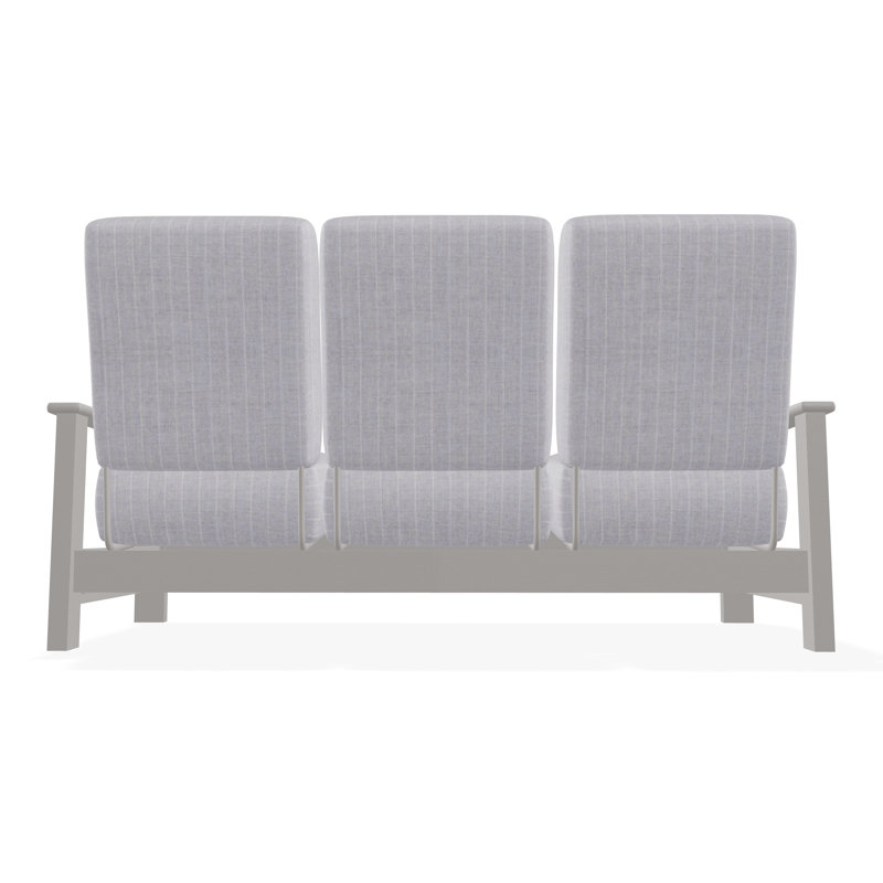 Canapé à assise profonde en polymère à trois places Leeward, Étain, Gris chaleureux