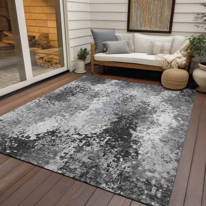 Machine Washable Indoor/Outdoor Brenden ACN2242 Abstract Rug, Rectangle 2'6" x 3'10"