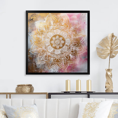 Mandala doré rose I - impression