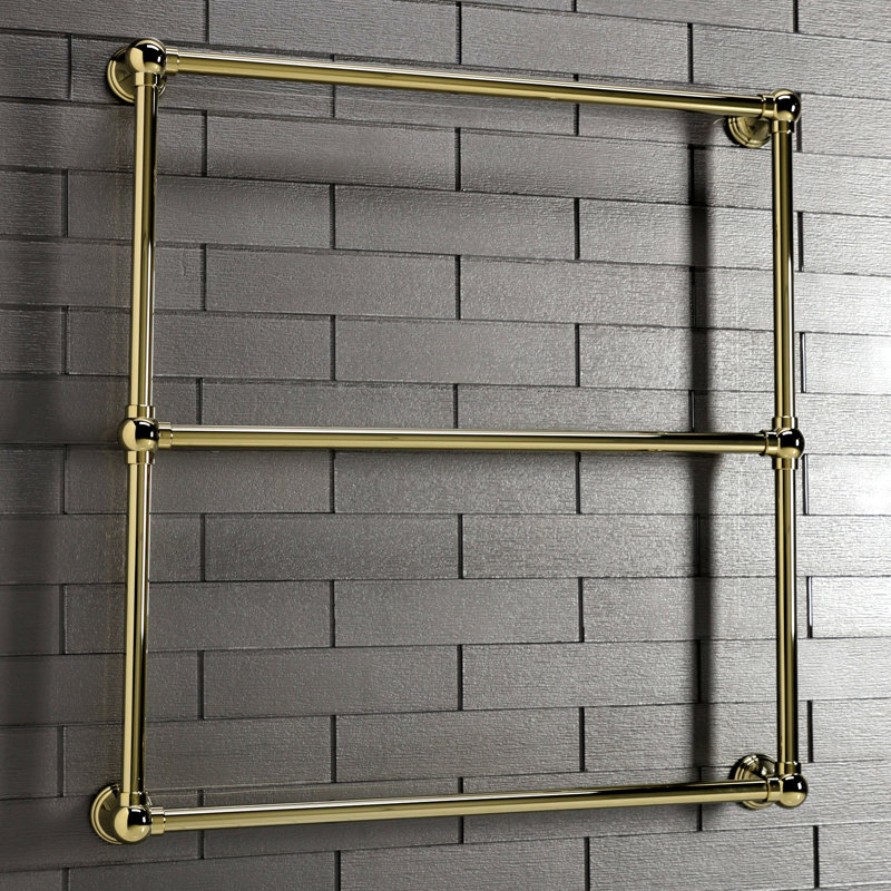 Kingston Brass Maximilien 30-Inch Wall Mount 3-Bar Towel Rack, Polished Brass, 32" H x 36" W x 3" D