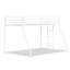Lit double superposé au dessus d'un lit double en métal, blanc mat, réversible, prêt à accueillir un matelas, attaché pour la décoration de la chambre à coucher