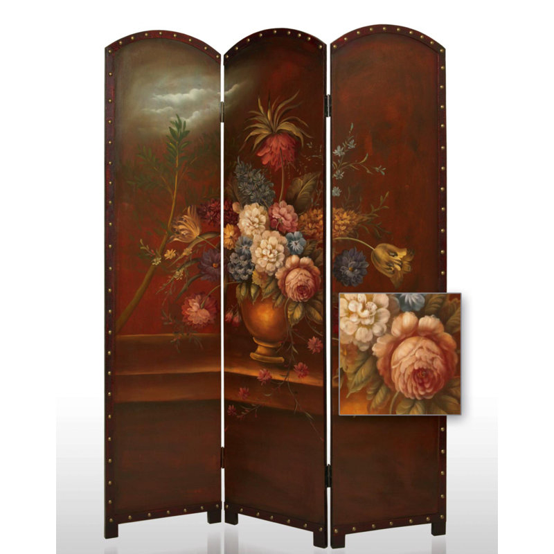 52 " W x 72 " H 3 - Panel Faux Leather Folding