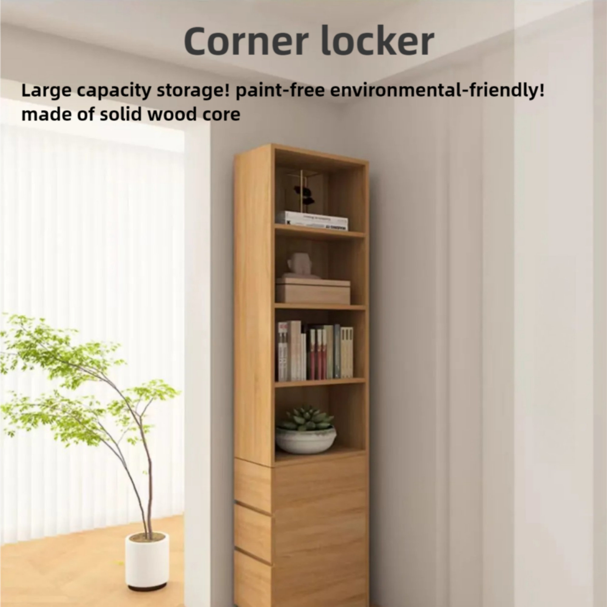 Latitude Run® Floor-to-ceiling Corner Storage Cabinet | Wayfair