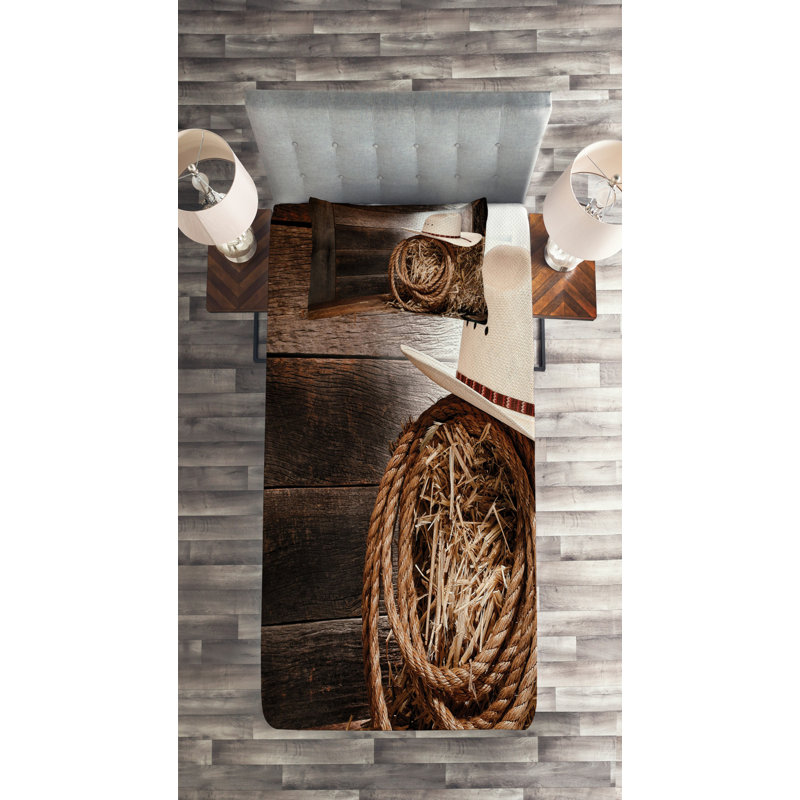 Rustic Polyester Coverlet, Twin Bedspread + 1 Sham