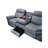 Zubaida Two Tone Grey Velvet Recliner Sofa w/USB Port & Drop Down Table