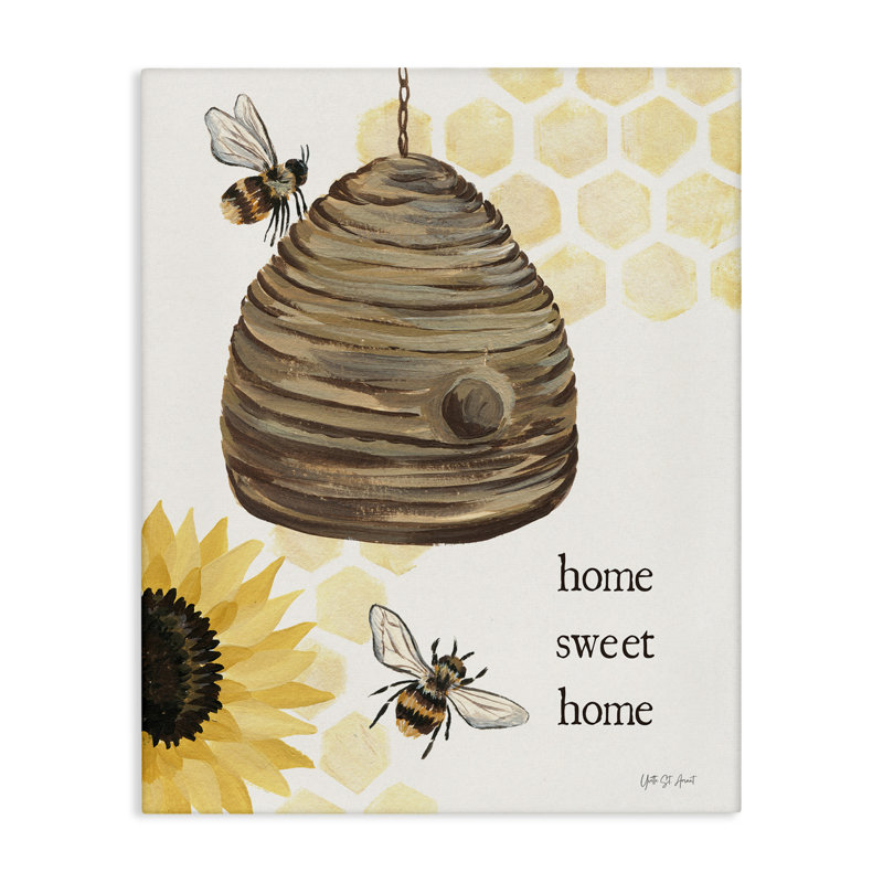 Art mural sur toile Sweet Home on Honeycomb par Julia Purinton, H 20 po x l 16 po