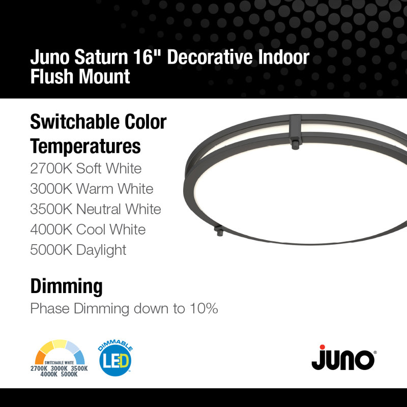 Dreden Acrylic LED Flush Mount, Black