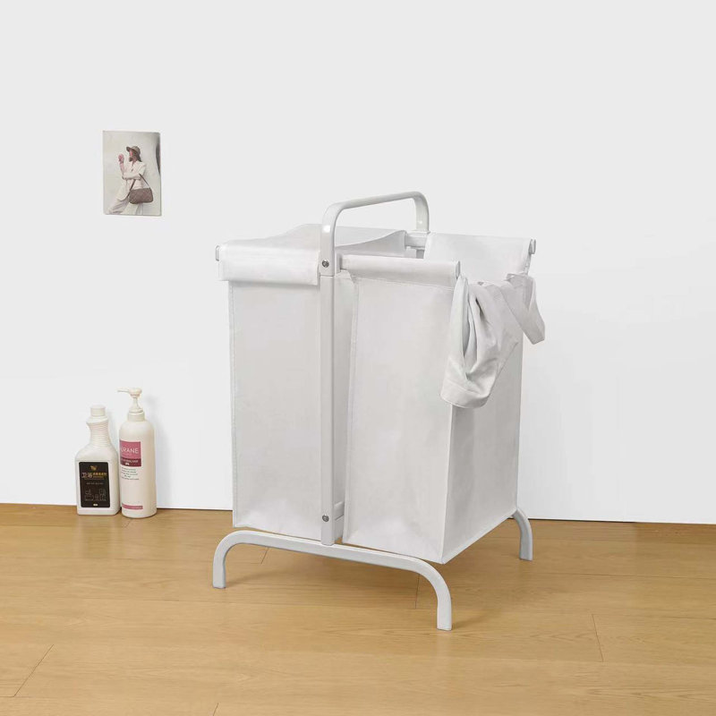 Panier à linge à 2 niveaux 110L avec panier à linge, couvercle et cartes de tri pour le rangement des vêtements et des jouets