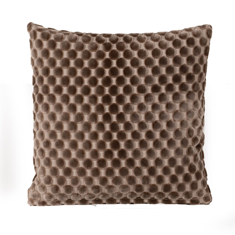 Oreiller en velours Nirvan, Champignon, Carré 16 po, Polyester