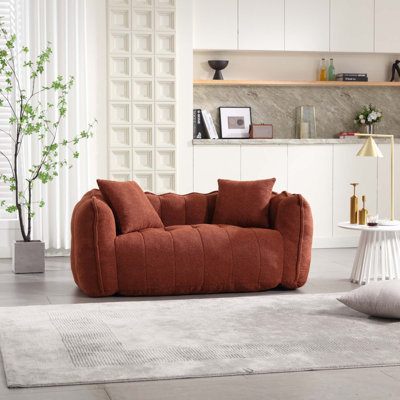 Fauteuil à billes doux avec noyau en mousse haute résilience pour deux personnes. Le confortable canapé inclinable carré est idéal pour les membres de la famille et les amis qui font des jeux, lisent, regardent la télévision