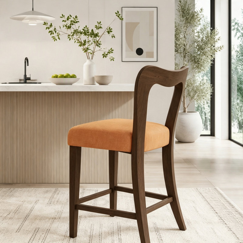 Ensemble de tabourets de bar, Caramel, noyer