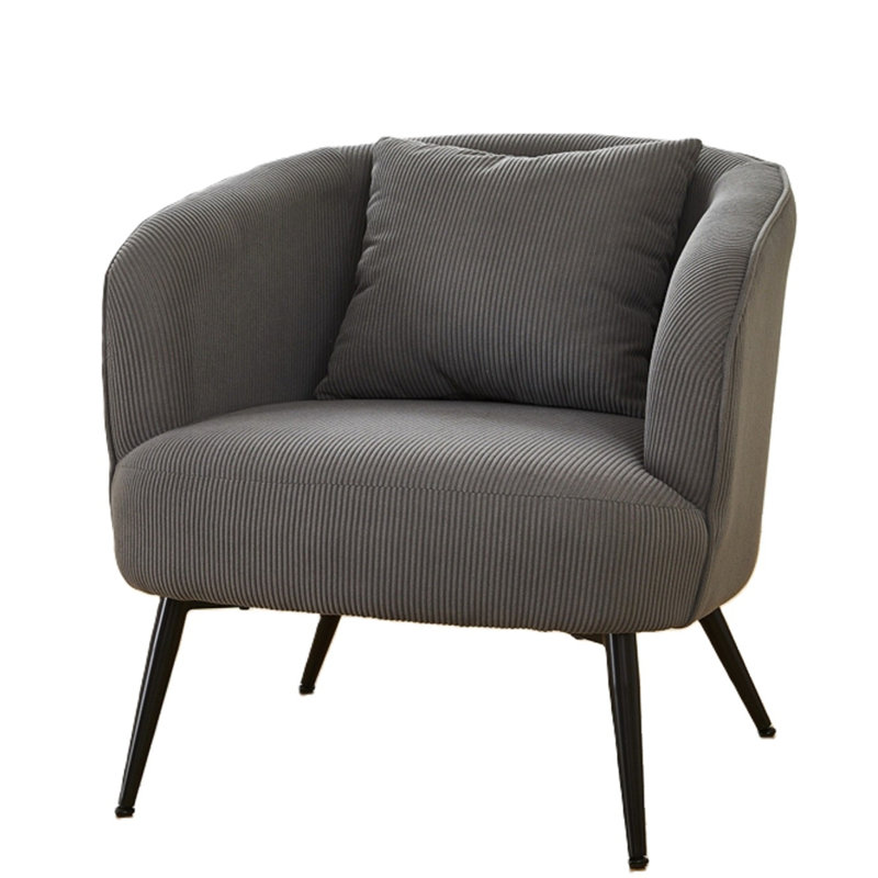Fauteuil moderne en velours avec coussin, Gray